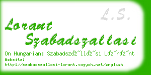 lorant szabadszallasi business card